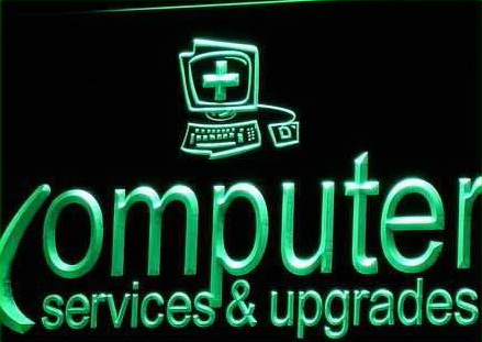 Computer Services & Upgrades Repairs Light Sign